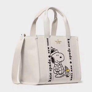 NWT Kate Spade Peanuts Snoopy Small Leather Tote Crossbody Bag Purse Novelty